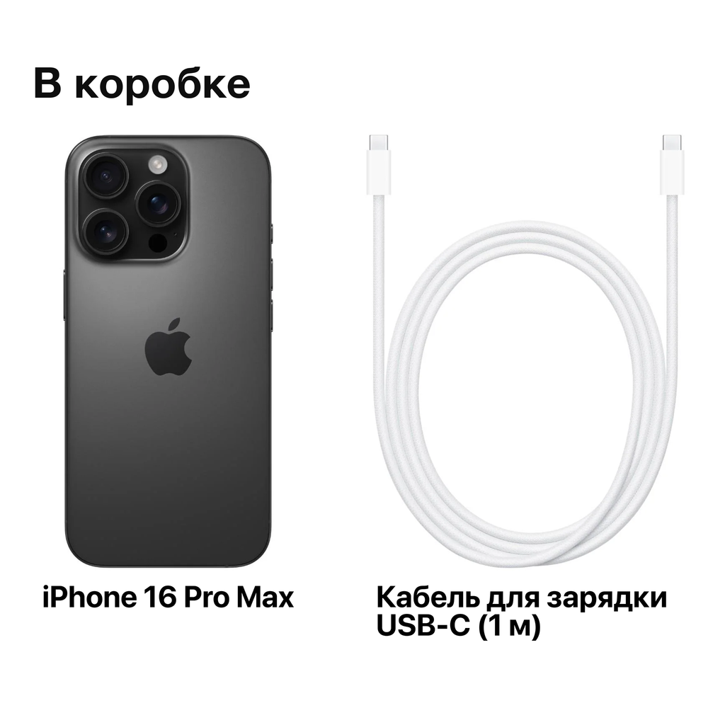 Смартфон Apple iPhone 16 Pro Max 256GB, nano SIM + eSIM, Black Titanium