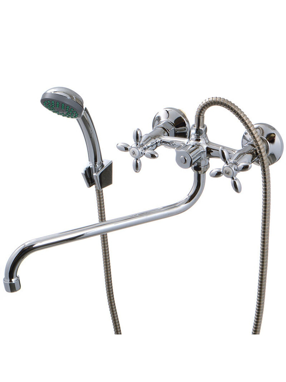 Смеситель для ванны Ex-Promt пластик ручка Крест/Cross 3/8" керамика, перекл.душа картридж Ex211.1-0