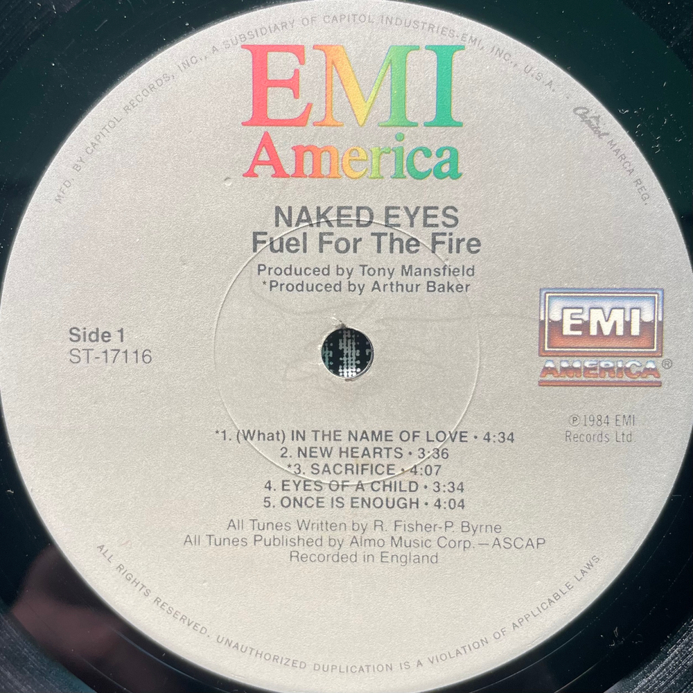 Naked Eyes ‎– Fuel For The Fire (США 1984г.)