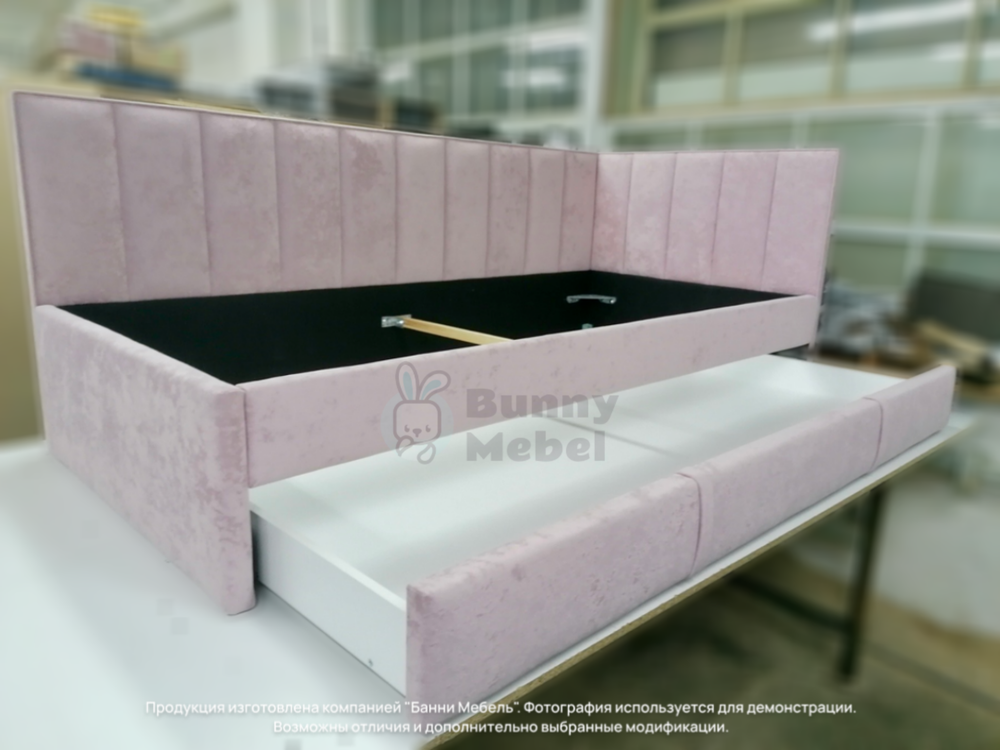 Кровать Викки (Г-образная) с окантовкой ДВП