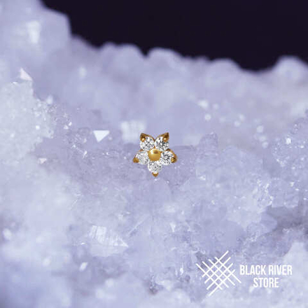 Flower Mini PVD Yellow Crystal