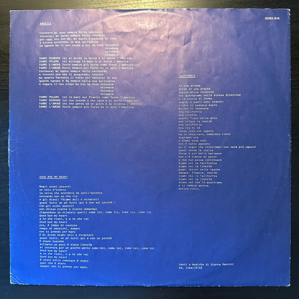 Gianna Nannini - California (Германия 1979г.)