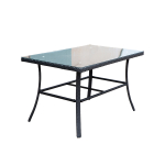 Стол прямоугольный  арт.GS017 120х80см (каркас черный, столешница стекло) "Garden story"