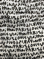Шелк твил Louis Vuitton Paris белый с черным лого