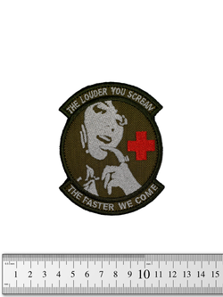 Шеврон Medic. The Louder You Scream. The Faster We Come вышивка. Олива