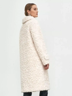 Шуба из шерсти мериноса чебурашка, молочная, SilverFox