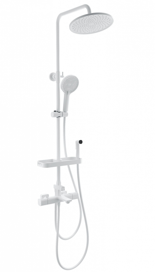 Душевая система с гигиеническим душем и термостатом WONZON & WOGHAND SOLID, Белый матовый (WW-C3011-A1-MW)