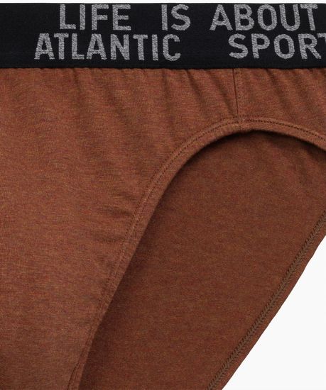 Мужские трусы (3шт) слипы спорт Atlantic 3MP-209, хлопок, темно-серый меланж + медно-багряный меланж + коричневый меланж