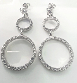 Серьги-пусеты Эстерелла, серебро 925 пробы, с фианитами/Ф