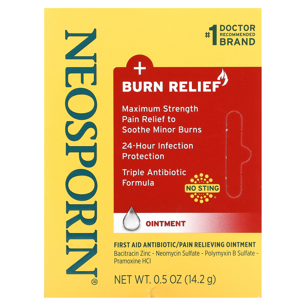 Neosporin, мазь для облегчения ожогов, максимального действия, 14,2 г (0,5 унции)