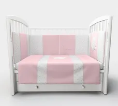 Комплект постельного белья Lollycottons Maks Bear 3 предмета, Розовый