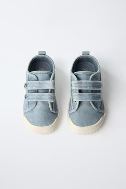 ZARA КЕДЫ НА ЛИПУЧКАХ BAREFOOT, СЕРО-СИНИЙ