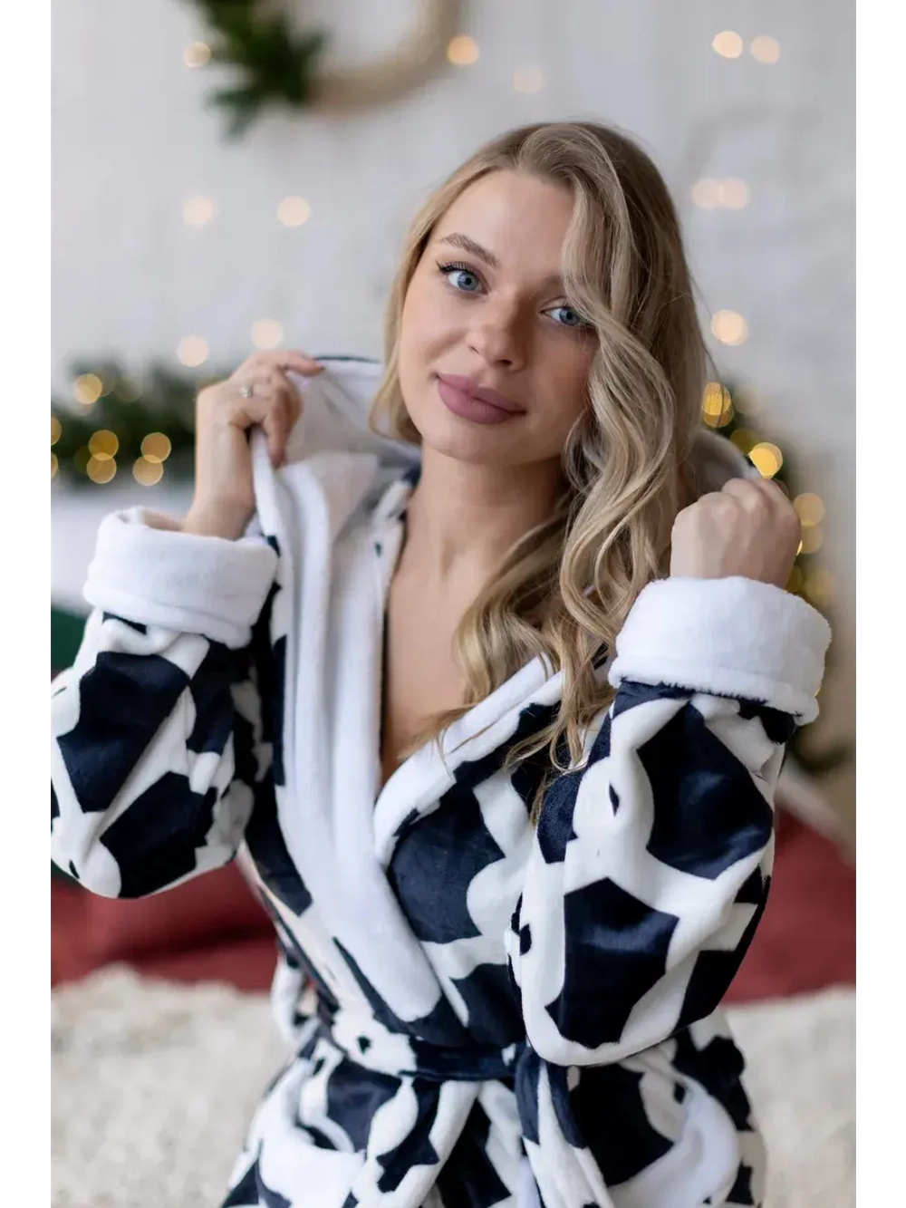 Халат махровый домашний с капюшоном