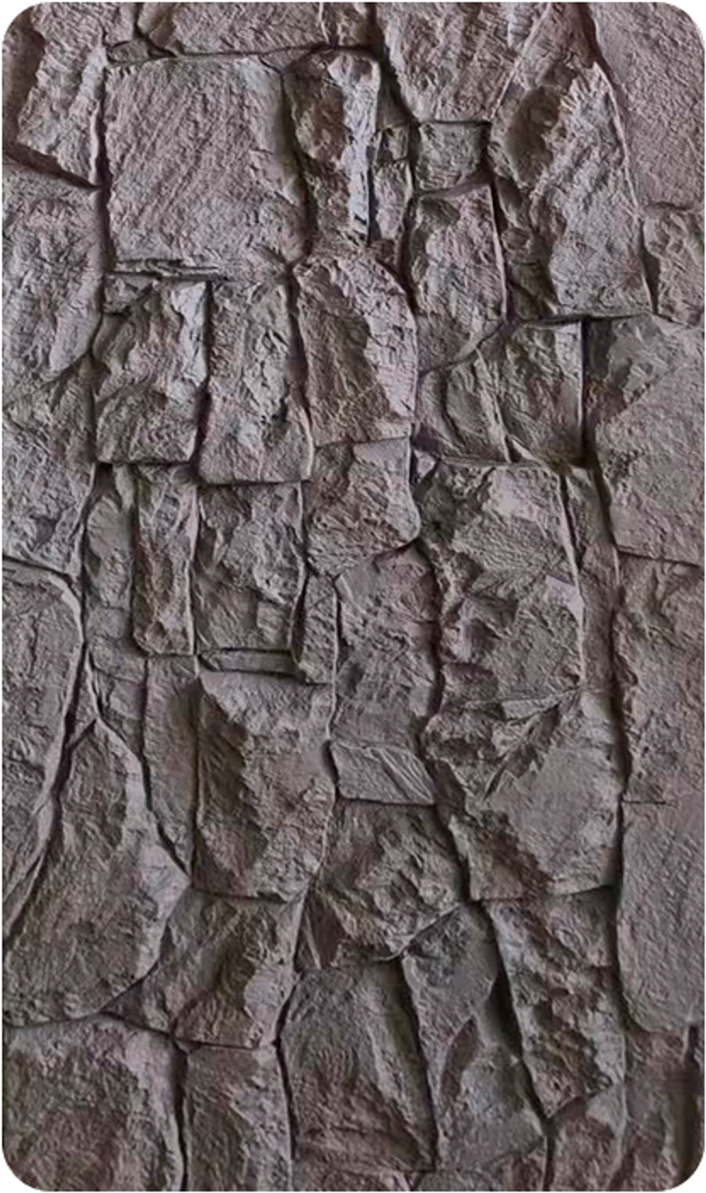 Полиуретановая панель под скалу, Серый / PU Stone panel rich gray 600х1200х20 мм