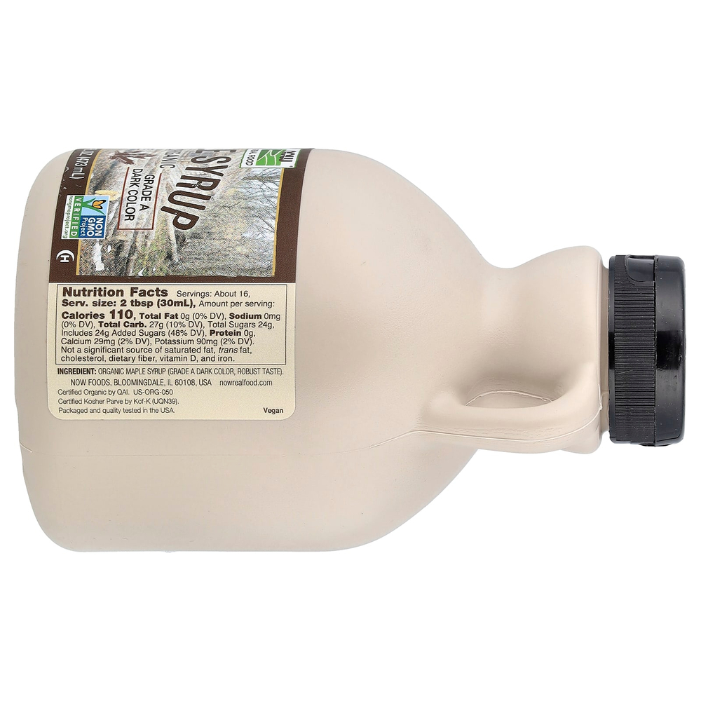 NOW Foods, Real Food, органический кленовый сироп, класс A, тёмного цвета, 473 мл (16 жидк. унций)