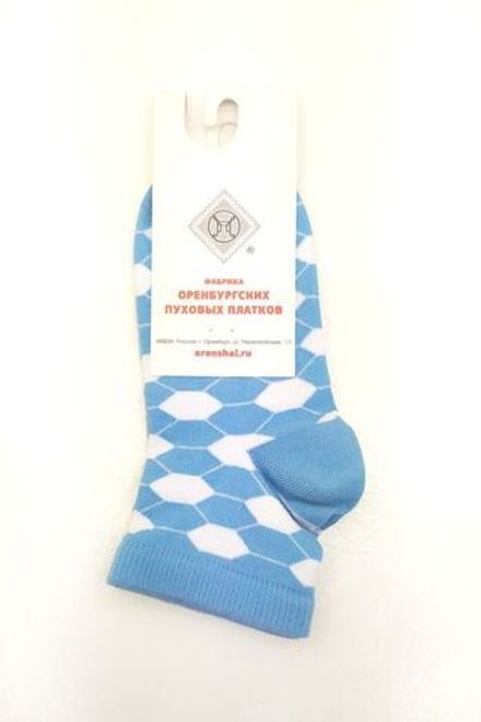 Носки детские Н609-04/01 голубой/белый отбеленный