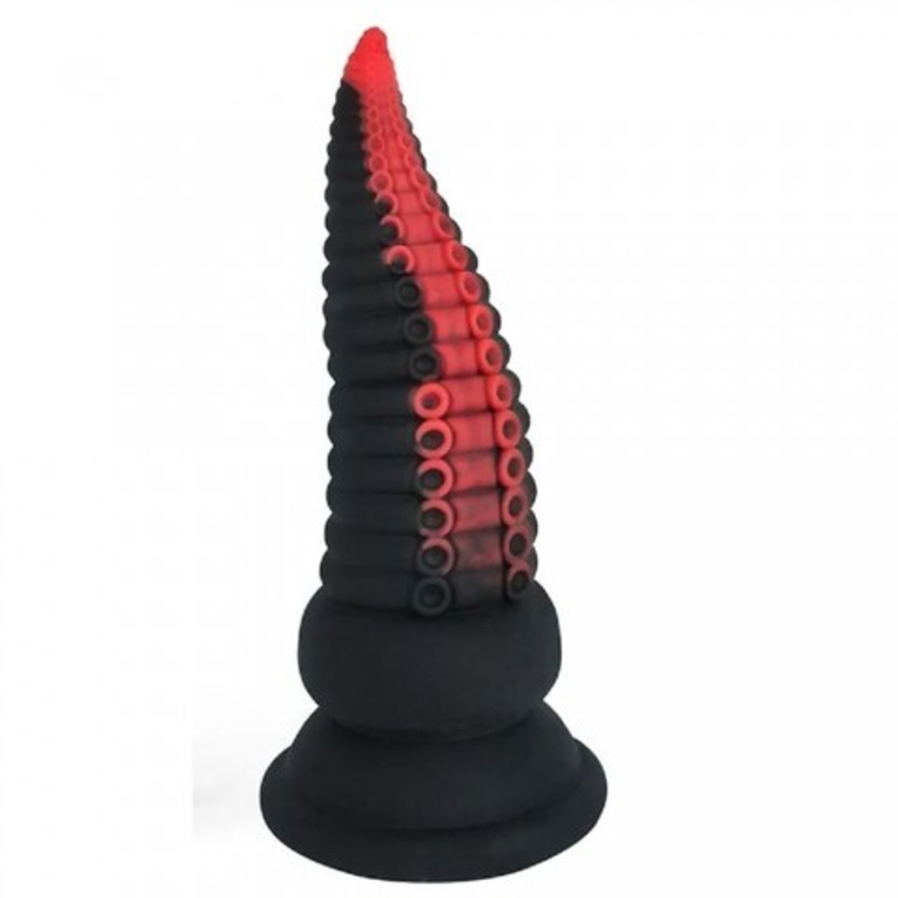 Анальная втулка на присоске Magic Hero чёрно-красная (L 125 мм, D 41 мм)