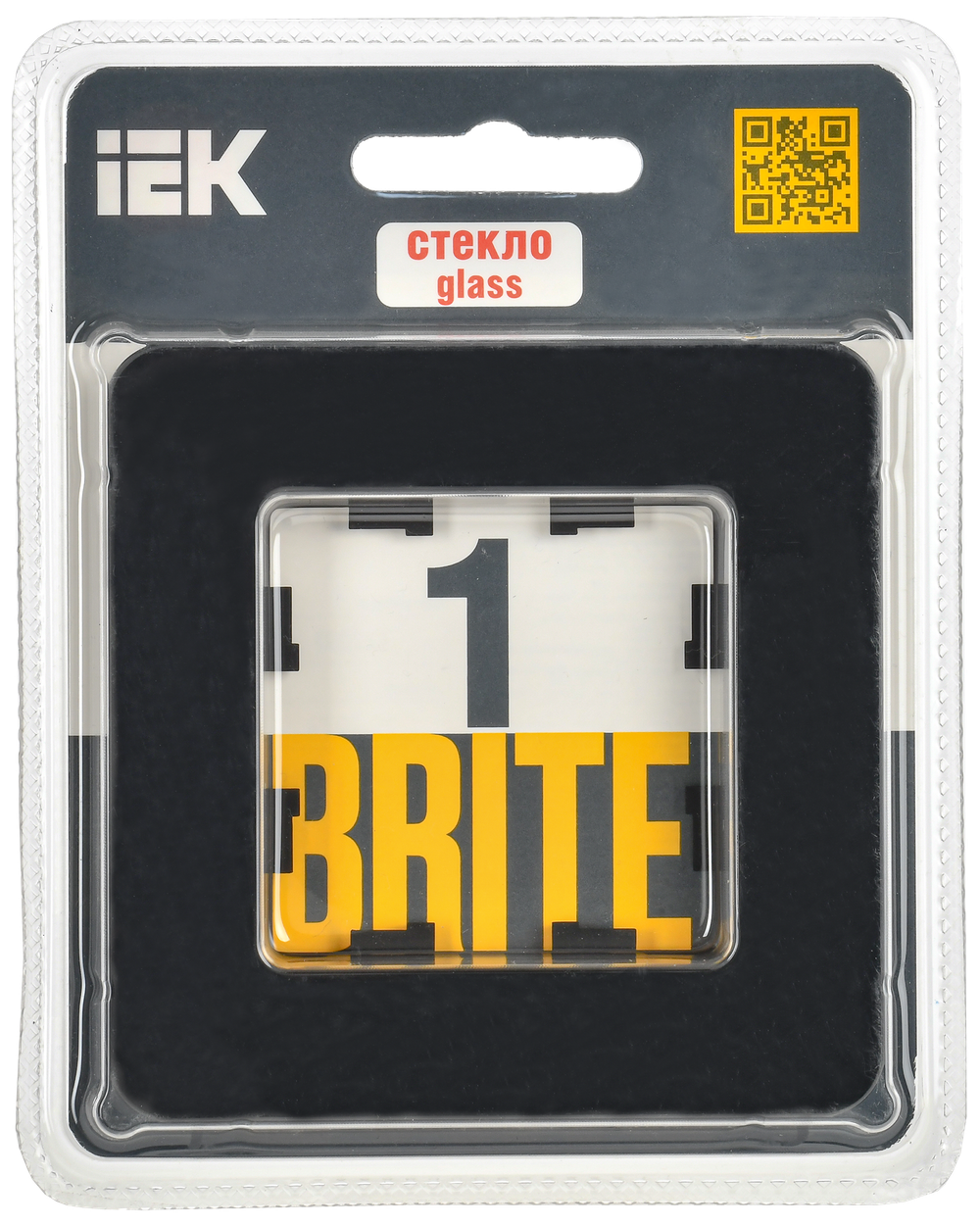BRITE Рамка 1-местная РУ-1-2-Бр стекло черный RE IEK