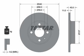 TEXTAR - 92061103-TET - Brake Disc