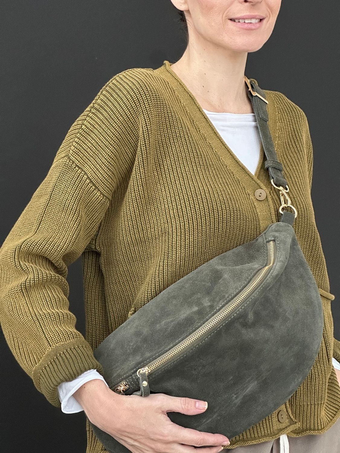 Banana bag, ballerina, NOVA suede gold (ива)