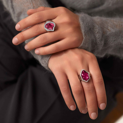 Кольцо с Рубеллитом и Бриллиантами, R0030-58/1