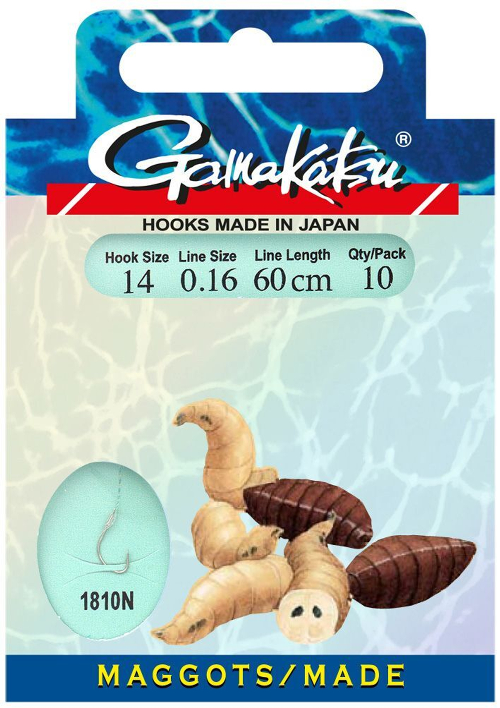 Крючок Gamakatsu Hook BKG-1810N Maggots 60 cм №12 d0.18