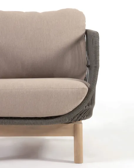 Уличное кресло Catalina, зеленый корд, массив акации