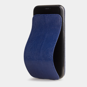 Чехол для iPhone 11 из натуральной кожи ящерицы, синего цвета