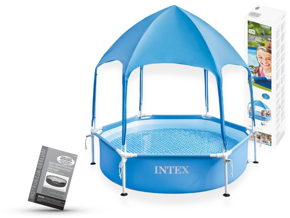 Каркасный бассейн Canopy Metal Frame 183х38см с навесом, 700л Intex 28209