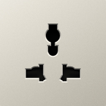 Накладка для розетки мультистандарт, со шторками 16A 250 В~, матовый кашемир, серия A07