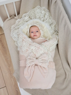 Конверт на выписку зима для новорожденных девочек