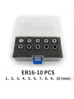 Набор цанг ER16 (10 штук), биение 0.015 мм