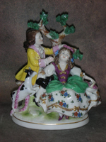 Статуэтка. Фарфор. Дети с козочкой. Scheibe-Alsbach. Германия