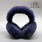 Наушники из норки | Сине-сереневый