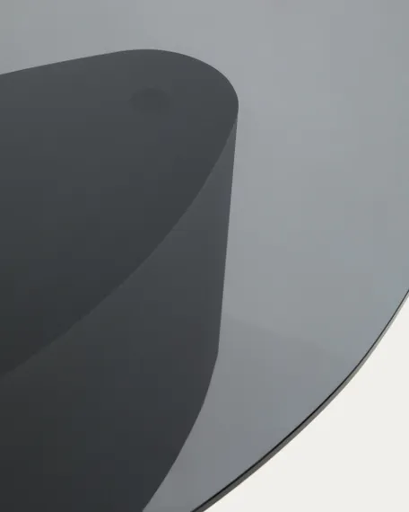 Журнальный столик Olir из черной стали и стекла 140 x 80 см