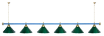 Лампа STARTBILLIARDS 6 пл. (плафоны золотые,штанга золотая,фурнитура золото)