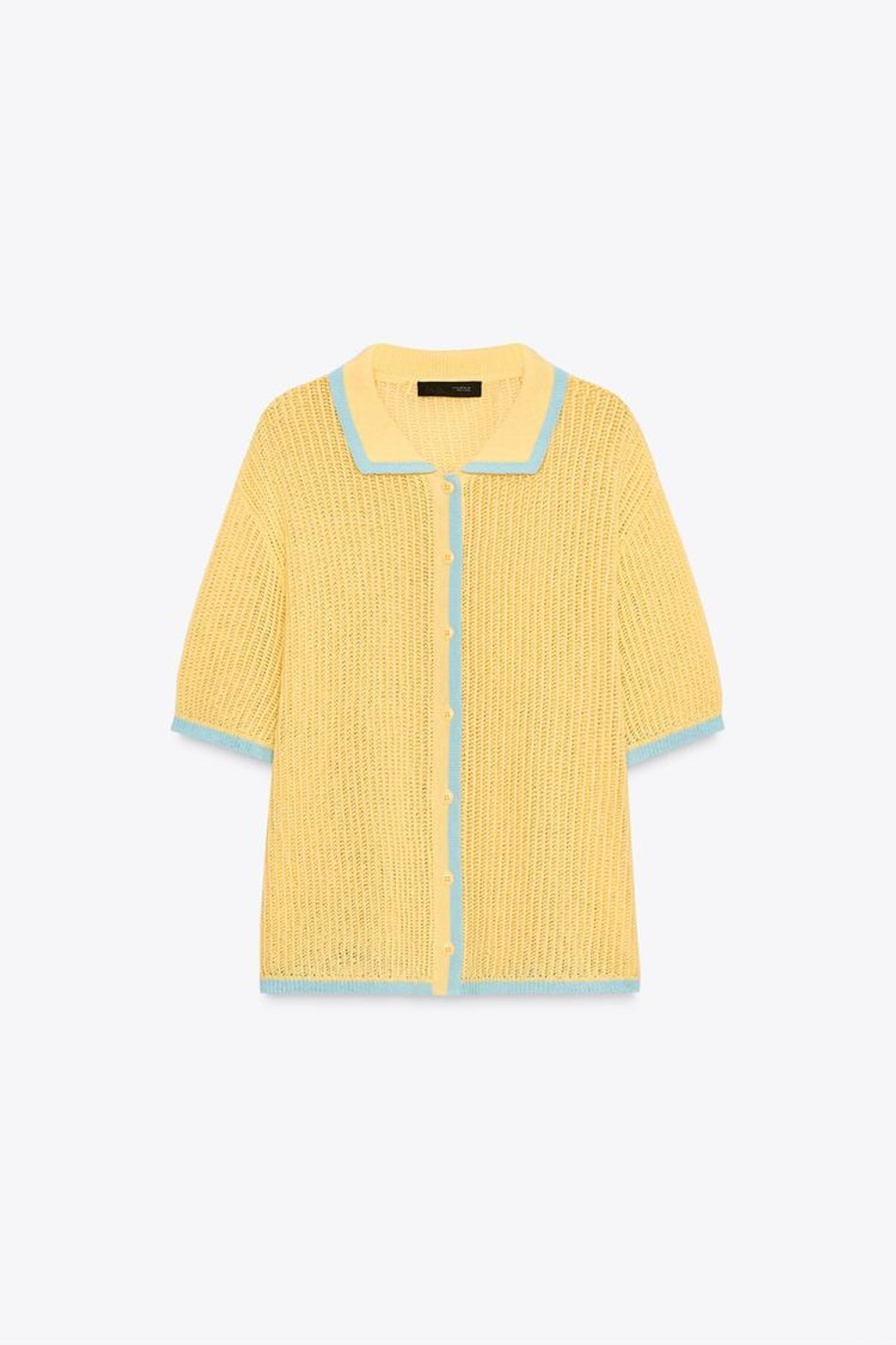 ZARA КАРДИГАН ПОЛО, СВЕТЛО-ЖЕЛТЫЙ