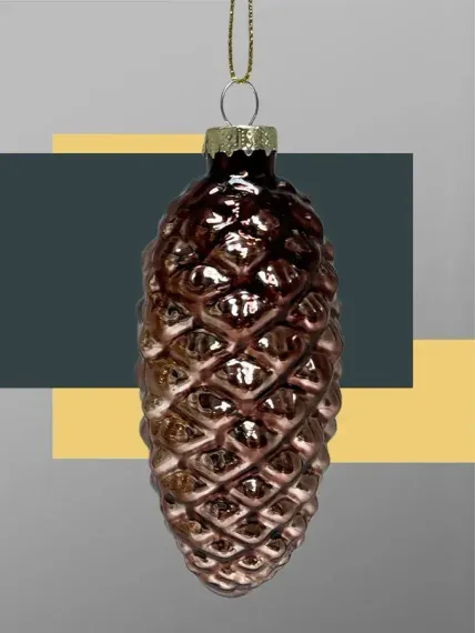 Набор стеклянных шишек Бронзовый век 10*5 см., 12 шт., Christmas DeLuxe (14084)