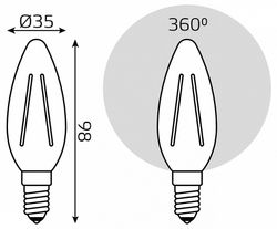 Лампа светодиодная Gauss Filament Elementary E14 10Вт 2700K 32110