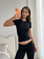 Леггинсы клёш чёрные