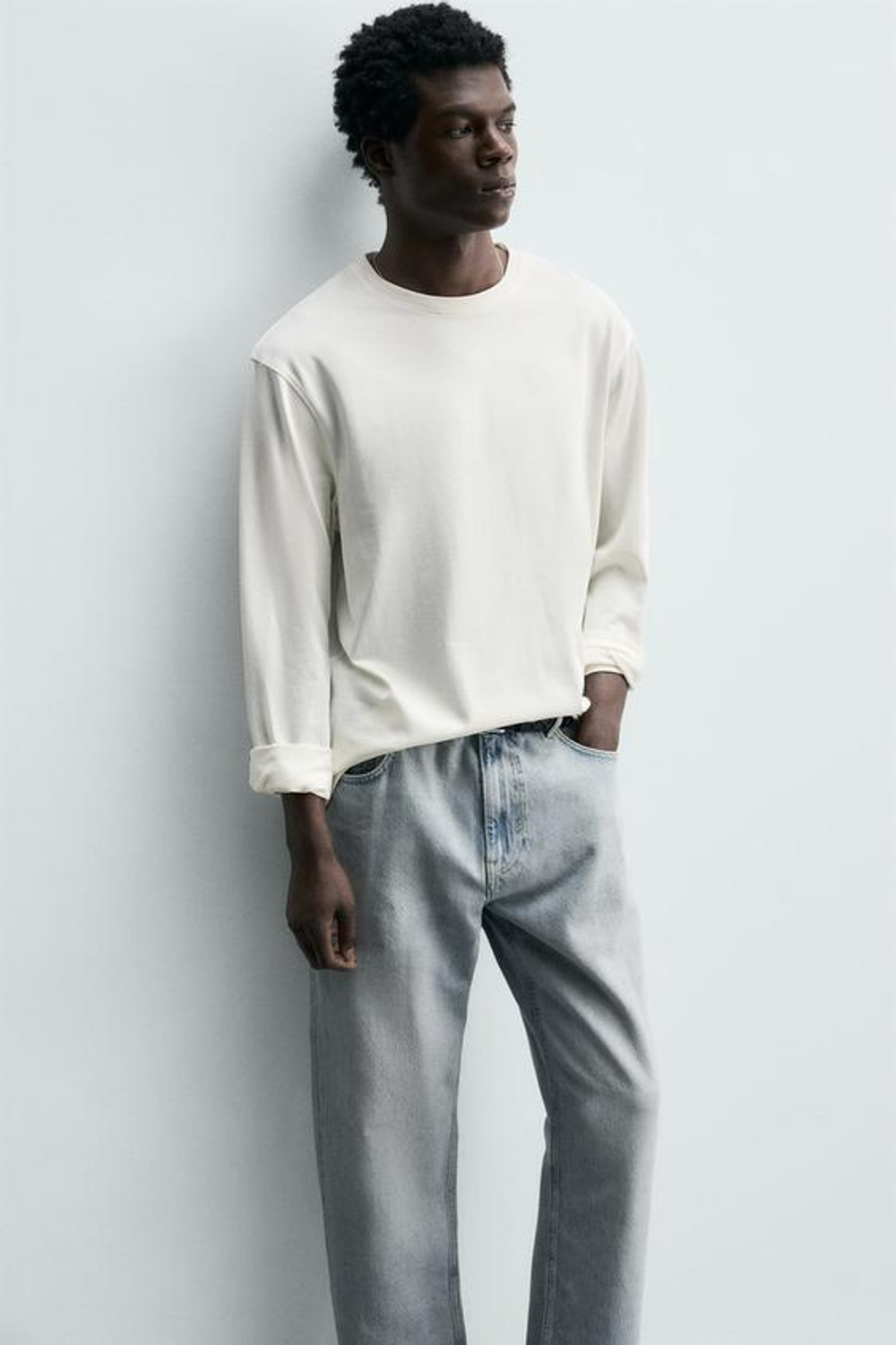 ZARA ДЖИНСЫ STRAIGHT FIT, ГОЛУБОЙ
