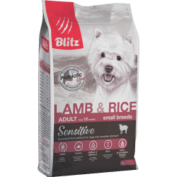 Blitz Sensitive корм для собак мелких пород с ягненком и рисом (Adult Small Breeds Lamb&Rice)