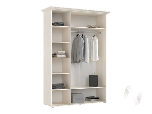 Шкаф 3-х с зеркалом Спальня Престиж 2 (сандал светлый)