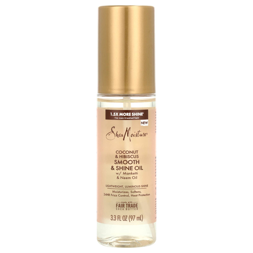 SheaMoisture, Масло для гладкости и блеска, кокос и гибискус, 97 мл (3,3 жидк. унц.)