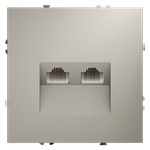 Розетка компьютерная встраиваемая VOLTUM S70 двойная RJ45+RJ45 кат.6, (кашемир)