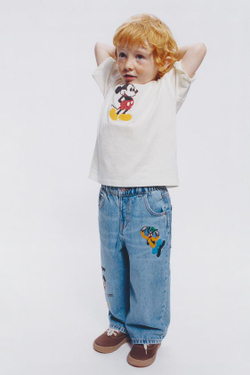 ZARA ДЖИНСЫ BAGGY © DISNEY, ВЫЦВЕТШИЙ СИНИЙ