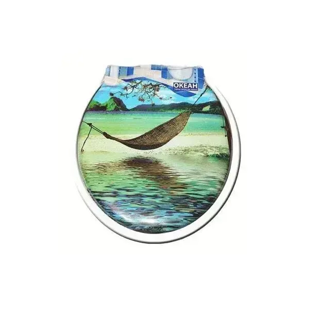 Сиденье для унитаза мягкое Океан гол. с/рис
