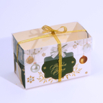 Коробка для 2 капкейков «Бело-золотой Новый год», 16×8×10 см