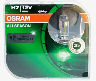 Автолампа H7 12V 55W (PX26d) Osram  +30% ALLSEASON (64210ALL-HCB_ DuoBox) к-т