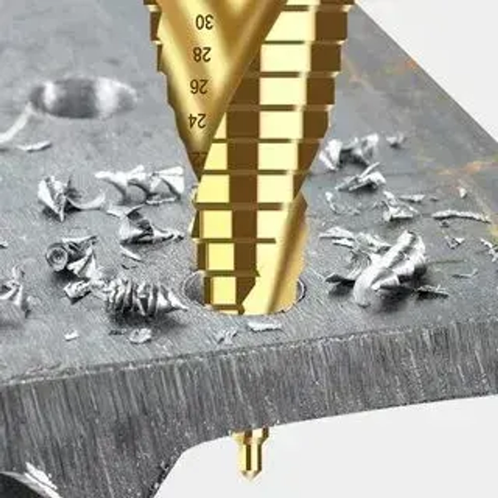 Сверло ступенчатое конусное по металлу 4 - 52 мм